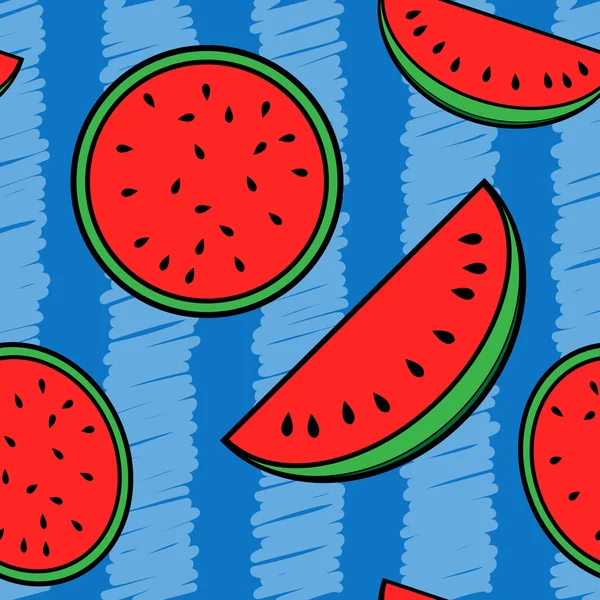 Watermelon seamless background — Stock Vector