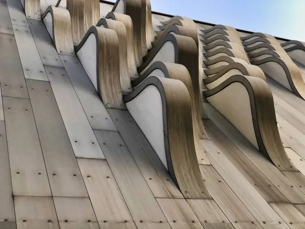 Asya Güney Kore 'de garip ve modern şekilli binalar.