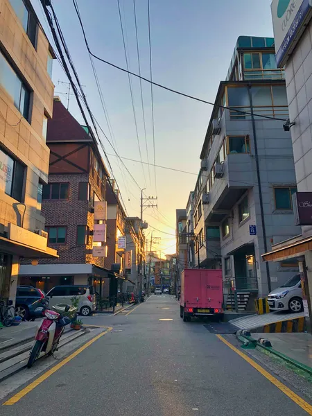 Güney Kore şehrinin manzarası