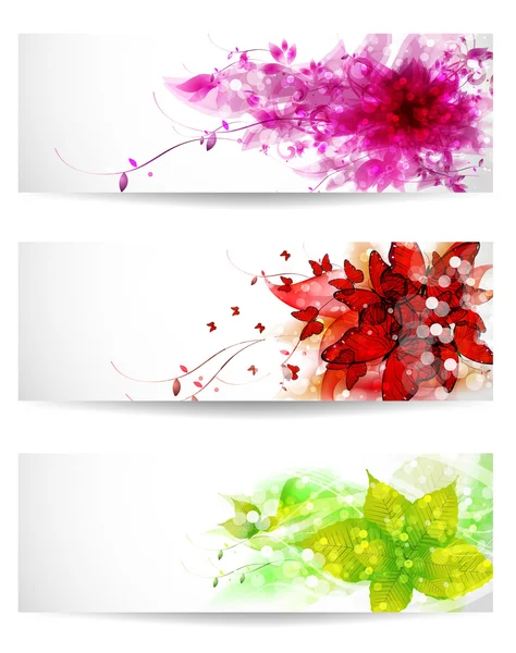 3 つの色のベクトルの背景やカードのセット — ストックベクタ
