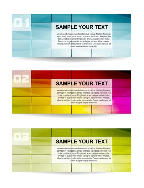 Set of three color vector banner — Stock Vector