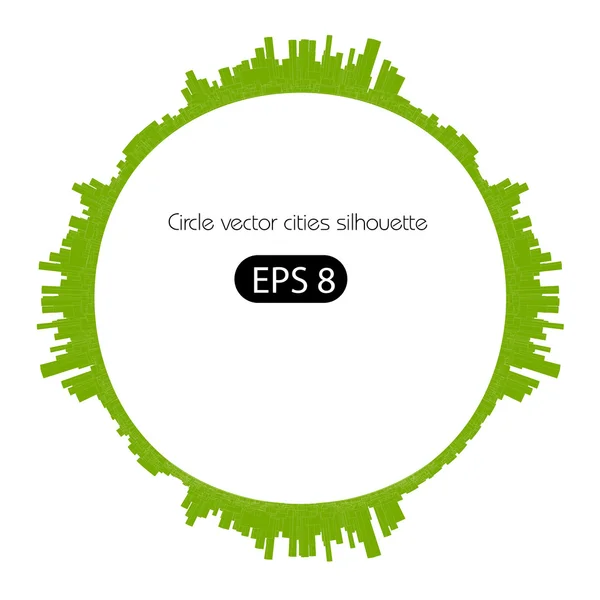 Circle vector cities silhouette — Stock Vector