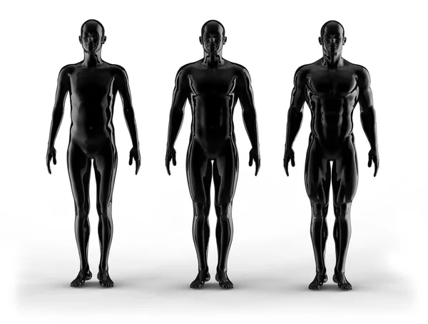 3d render set of portrait bodybuilder — Stock Photo, Image