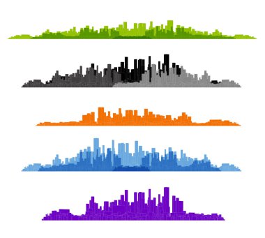 cityscape siluet arka plan kümesi