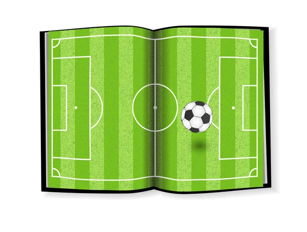 Campo di calcio, progettazione di libri — Vettoriale Stock