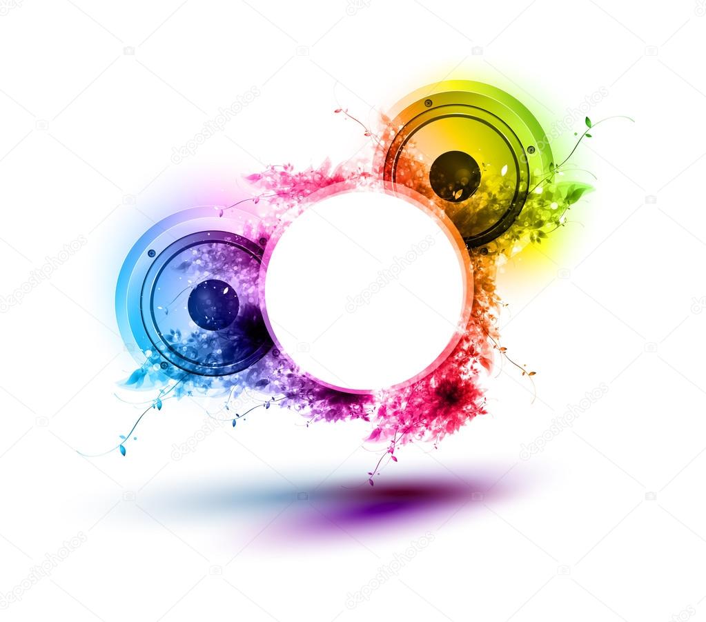 Abstract musical speakers background, easy all editable