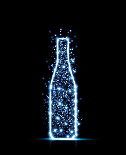 Abstracte flessen met grunge spatten en licht, gemakkelijk bewerkbare — Stockvector