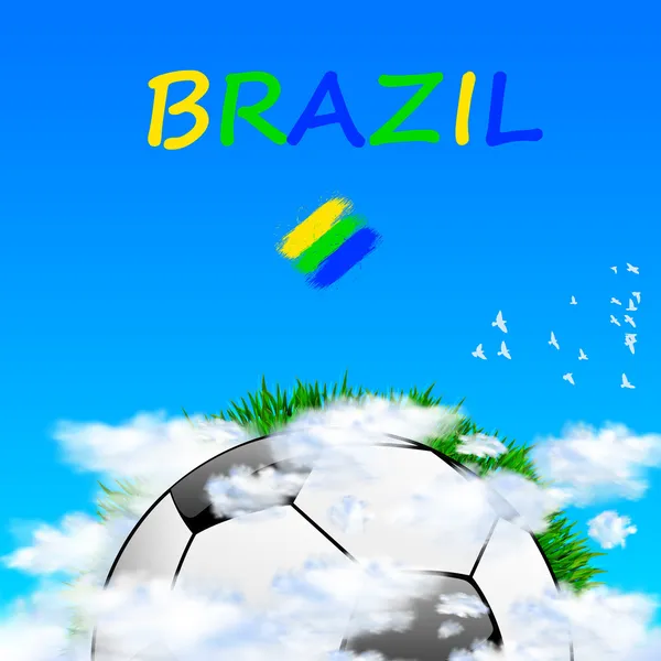 Brazilië 2014 vector zomer voetbal achtergrond, gemakkelijk waaruit alle bewerkbare — Stockvector