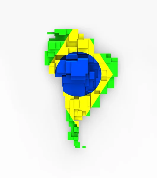 3d brasil mapa desenho ilustração — Fotografia de Stock