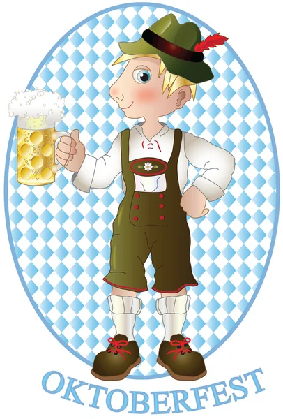 慕尼黑啤酒节的男人 — 图库矢量图片
