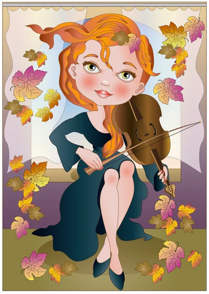 The sound of autumn — Stock Vector