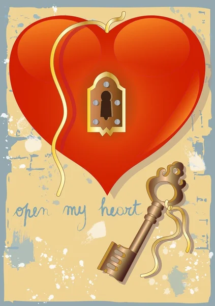 Abrir mi corazón (3 ) — Vector de stock