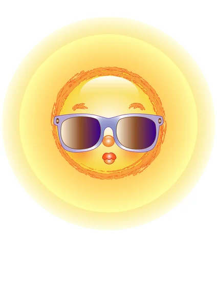 Sol con gafas de sol — Vector de stock