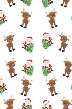 Kartlara veya diğer ögelere basmak için Noel tasarımlarıyla kusursuz bir arkaplan