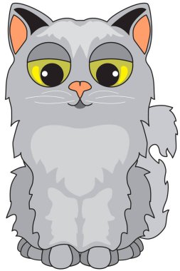 İranlı bir kediyi temsil eden çocuk dostu illüstrasyon kopyalanması ve çıkarılması çok kolay