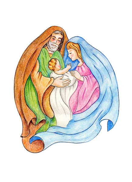 Jesus Nativity Scene Painted Hand Paper — Stock Photo, Image