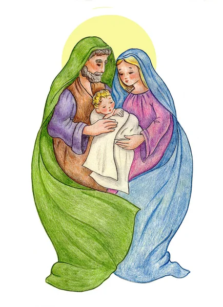 Jesus Nativity Scene Painted Hand Paper — Stock Photo, Image