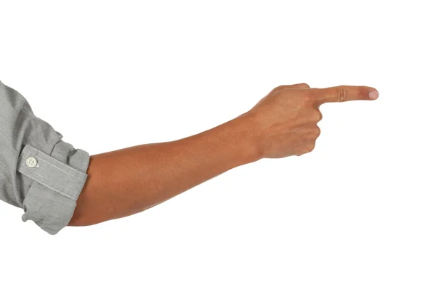 Arm with hand pointing to the side — Stock Photo, Image