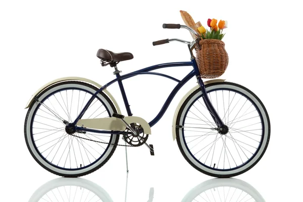 Beach cruiser med korg Stockbild