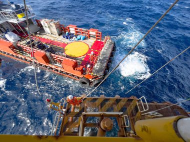 Tekne transferi kargo için petrol ve gaz endüstrisi ve tekne hareketli yük platformu, tekne bekleyen transfer kargo ve yolcu zor iş offshore petrol ve gaz platformu arasında tedarik.