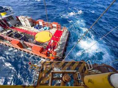 Tekne transferi kargo için petrol ve gaz endüstrisi ve tekne hareketli yük platformu, tekne bekleyen transfer kargo ve yolcu zor iş offshore petrol ve gaz platformu arasında tedarik.