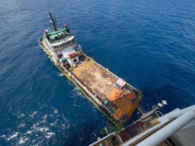 Offshore petrol ve gaz endüstrisi ve teknisyen petrolü tarafından işletiliyor. İşçi rutin bir plan olarak çalışmak için petrol ve doğalgaz fabrikasına gidiyor. Petrol ve doğalgaz santralinde Bakım ve Operasyon.