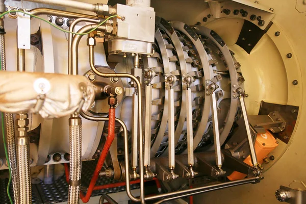 Maschinenturbine Und Gasanlage Für Antriebskompressoreinheit Für Den Betrieb Turbine Arbeitet — Stockfoto