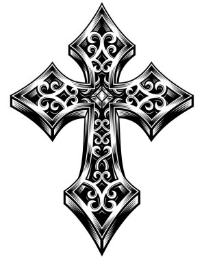 Ornate Celtic Cross Vector clipart