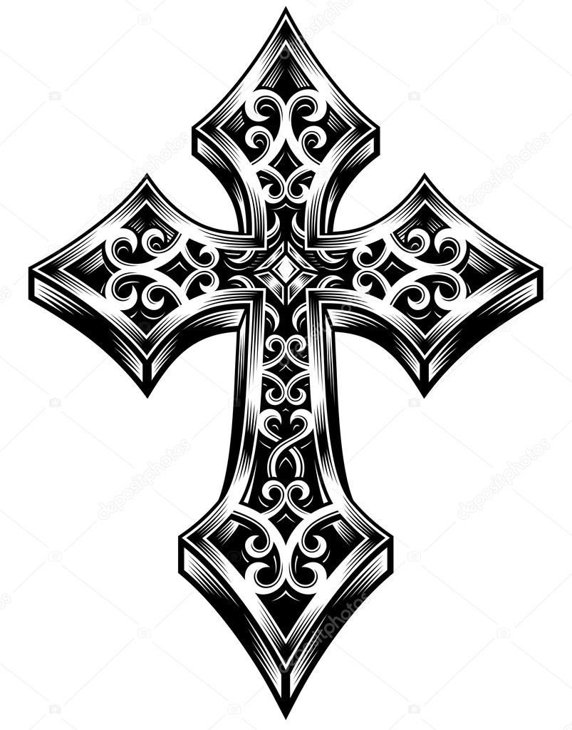 Ornate Celtic Cross Vector