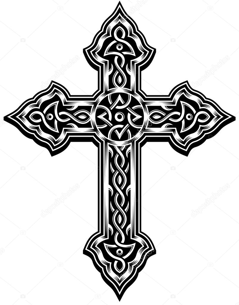 Ornate Cross Vector — Stock Vector © vectorfreak #31674051