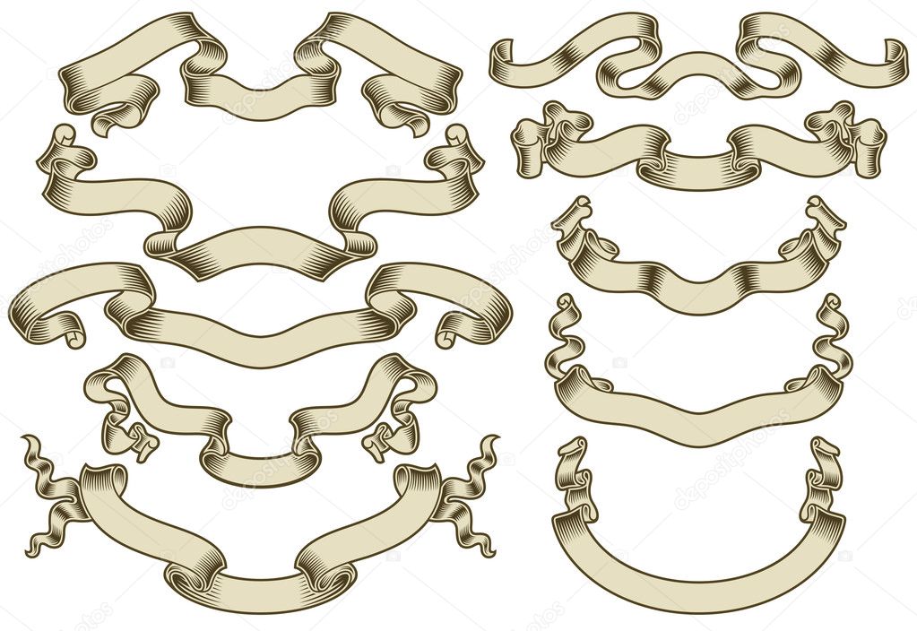 depositphotos_31674099 stock illustration vintage ribbon banners set