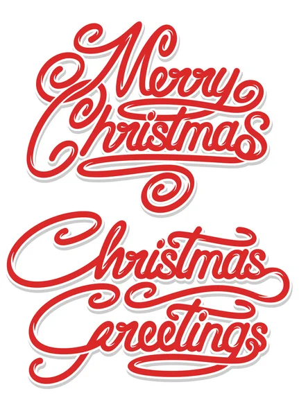 Merry Christmas Calligraphic Text — Stock Vector