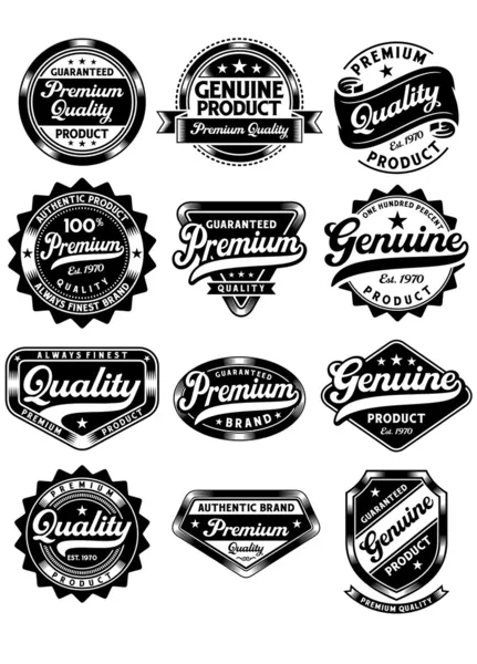 Ensemble d "étiquettes Premium Quality et Genuine Vintage — Image vectorielle