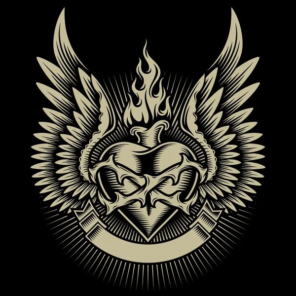 Burning Heart Tattoo Stock Illustration  Adobe Stock
