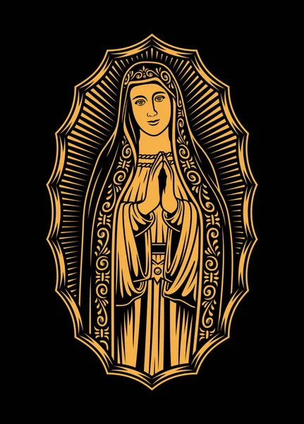 Virgen María Vector Gráfico Negro Ilustraciones De Stock Sin Royalties Gratis