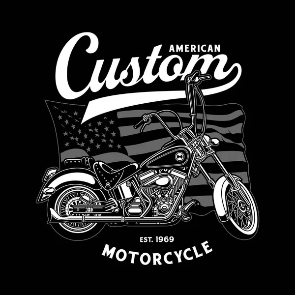 Vintage Custom American Motorcycle Emblem Royaltyfria Stockvektorer