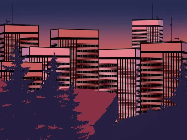 lofi buildings aesthetics for wallpaper