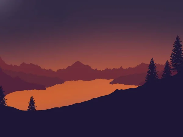 Aesthetic Lofi Landscape Lake Background — Stock Fotó