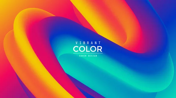 Fond 3d coloré abstrait. Flux couleur chaude — Image vectorielle