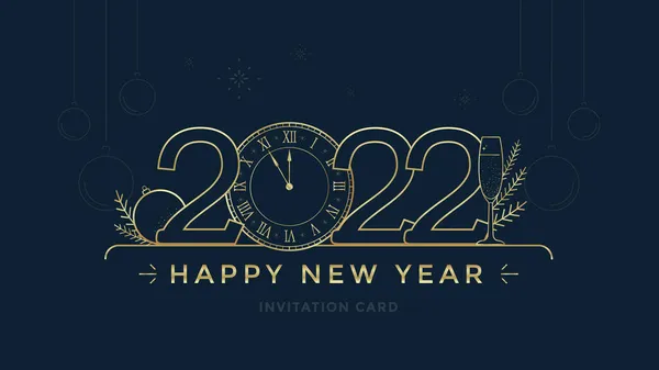Gelukkig Nieuwjaar 2022 wenskaart ontwerp sjabloon — Stockvector