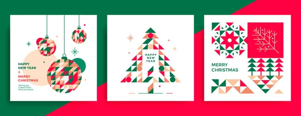 Buon Natale e felice anno nuovo poster di auguri — Vettoriale Stock