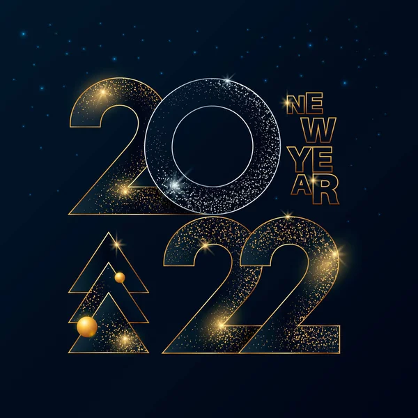 Szczęśliwego Nowego Roku 2022 wzór projektu kartki okolicznościowej — Wektor stockowy