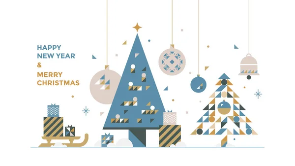 新年とクリスマスのグリーティング カード デザイン. — ストックベクタ