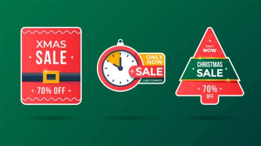 Noel zamanı yeni yıl çıkartması satışı.
