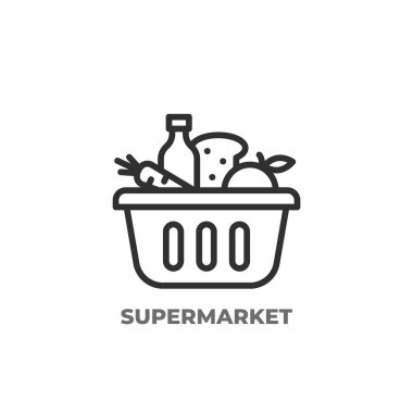 Market sepeti market ürünleri ikonuyla dolu..