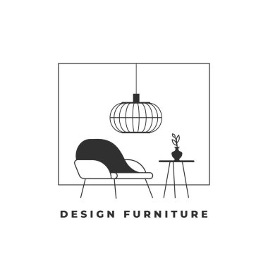 Interior room with armchair lamp. Icon Furniture