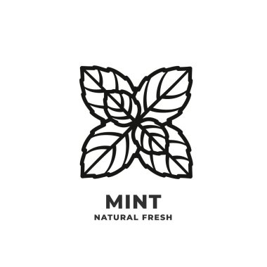 Mint leaves icon or linear style pictogram