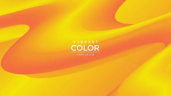 Onde fluide jaune et orange. Compositions de duotone — Image vectorielle