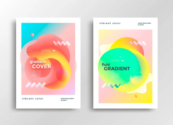 Fluid Gradient Minimal Poster Layout Modern Cover Design Template Abstract — Vettoriale Stock