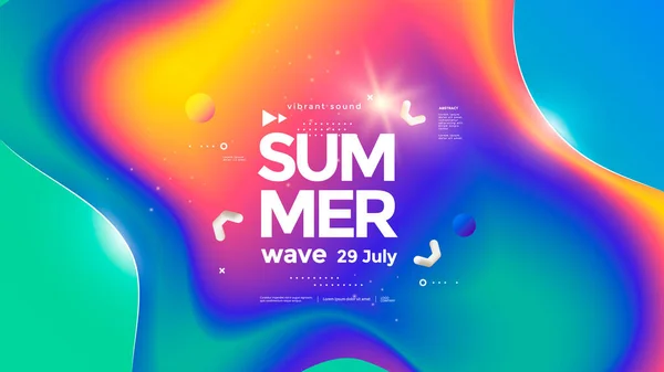 Summer Fluid Background Colorful Gradients Abstract Geometric Shape Liquid Color — Vector de stock